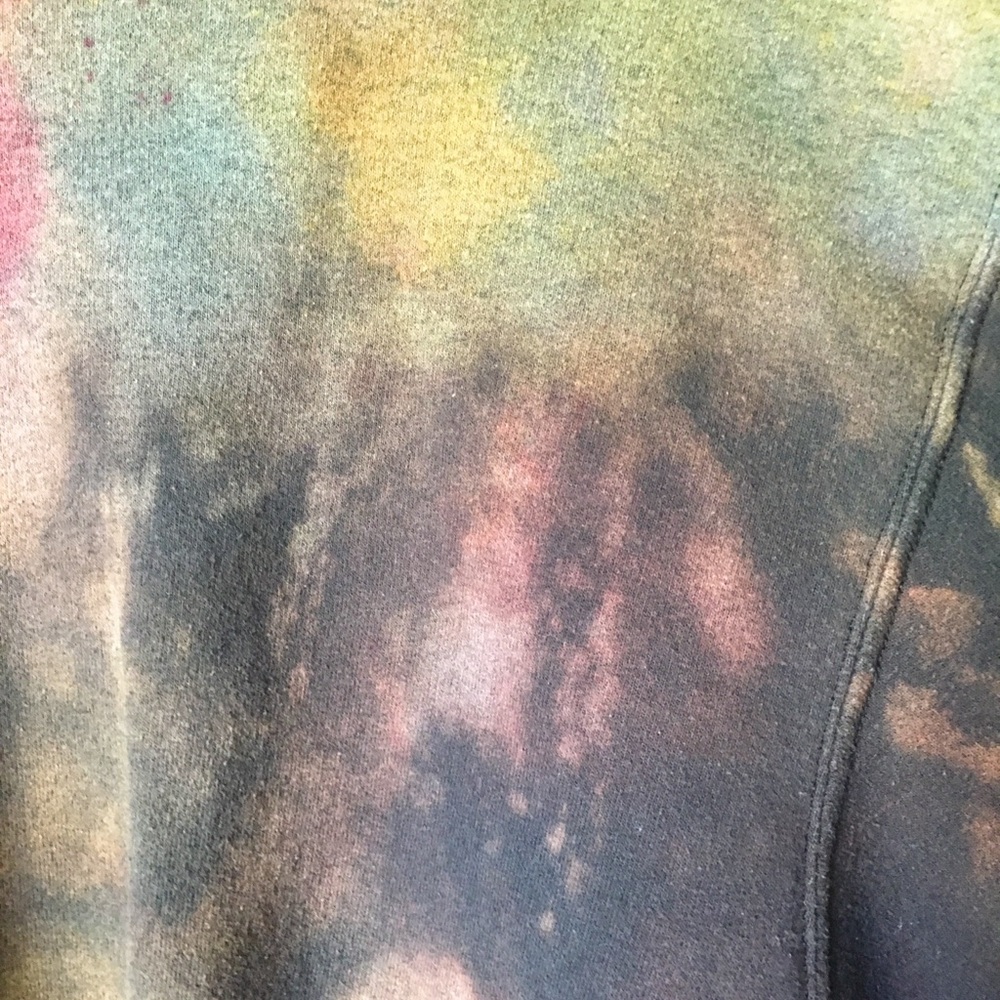 Distressed Grunge Tie Dye Cropped Sweatshirt - Picture 3 of 3